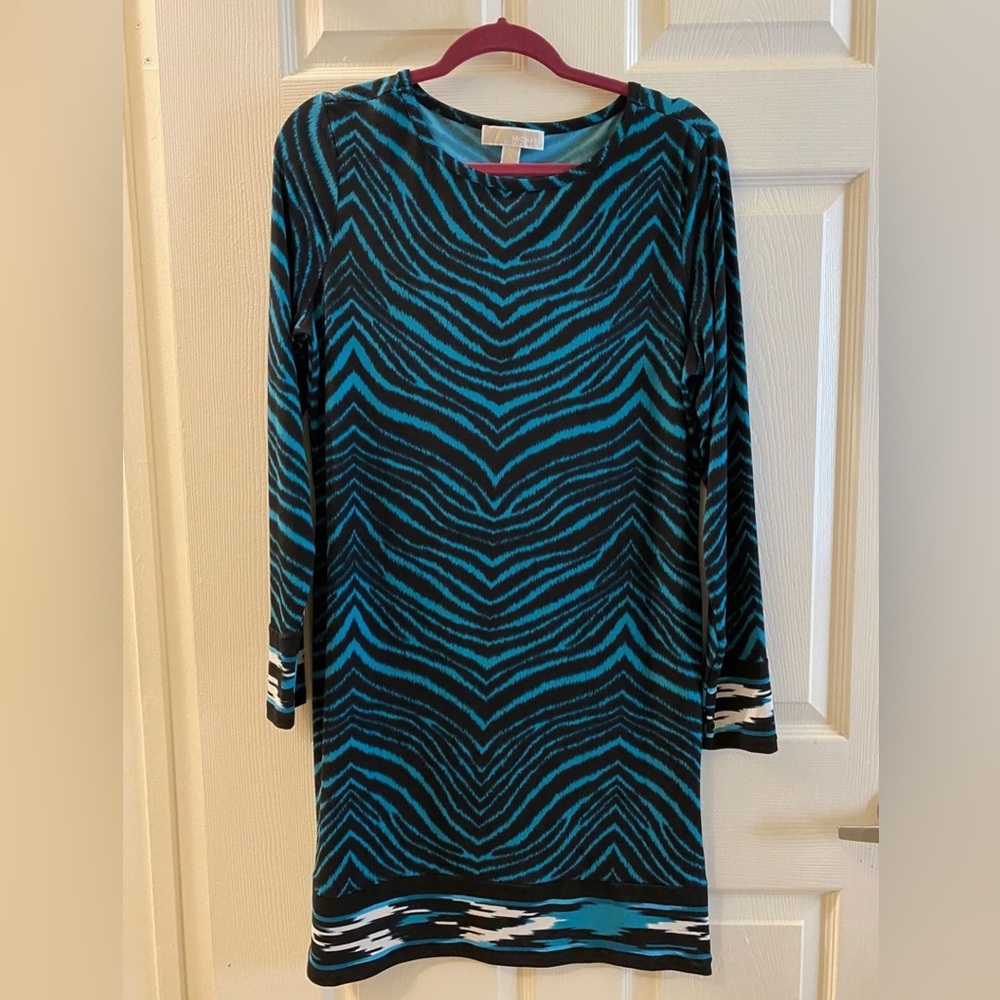 Michael Kors Women’s Blue Animal Printed Dress New L Large